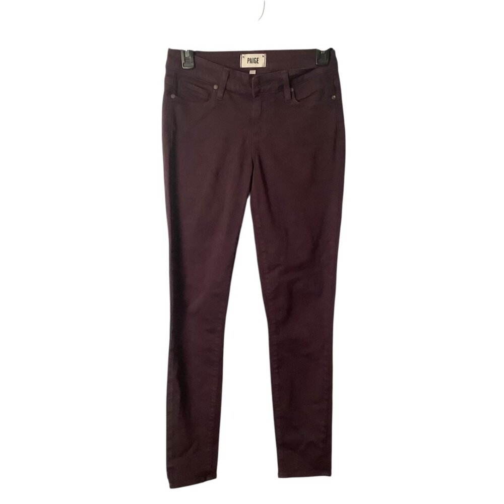Paige Verdugo Ankle Skinny Jeans Plum Purple Size 25 Cotton Blend Stretch